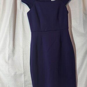 Purple Calvin Klein Scuba Cap Sleeve Sheath Dress Size 6